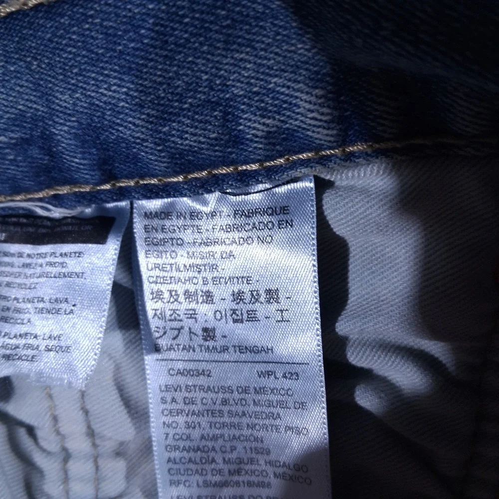 Levis 501 Org Mens Light Wash Button Fly Straight Leg Jeans 40x32 (Fits 40x30)